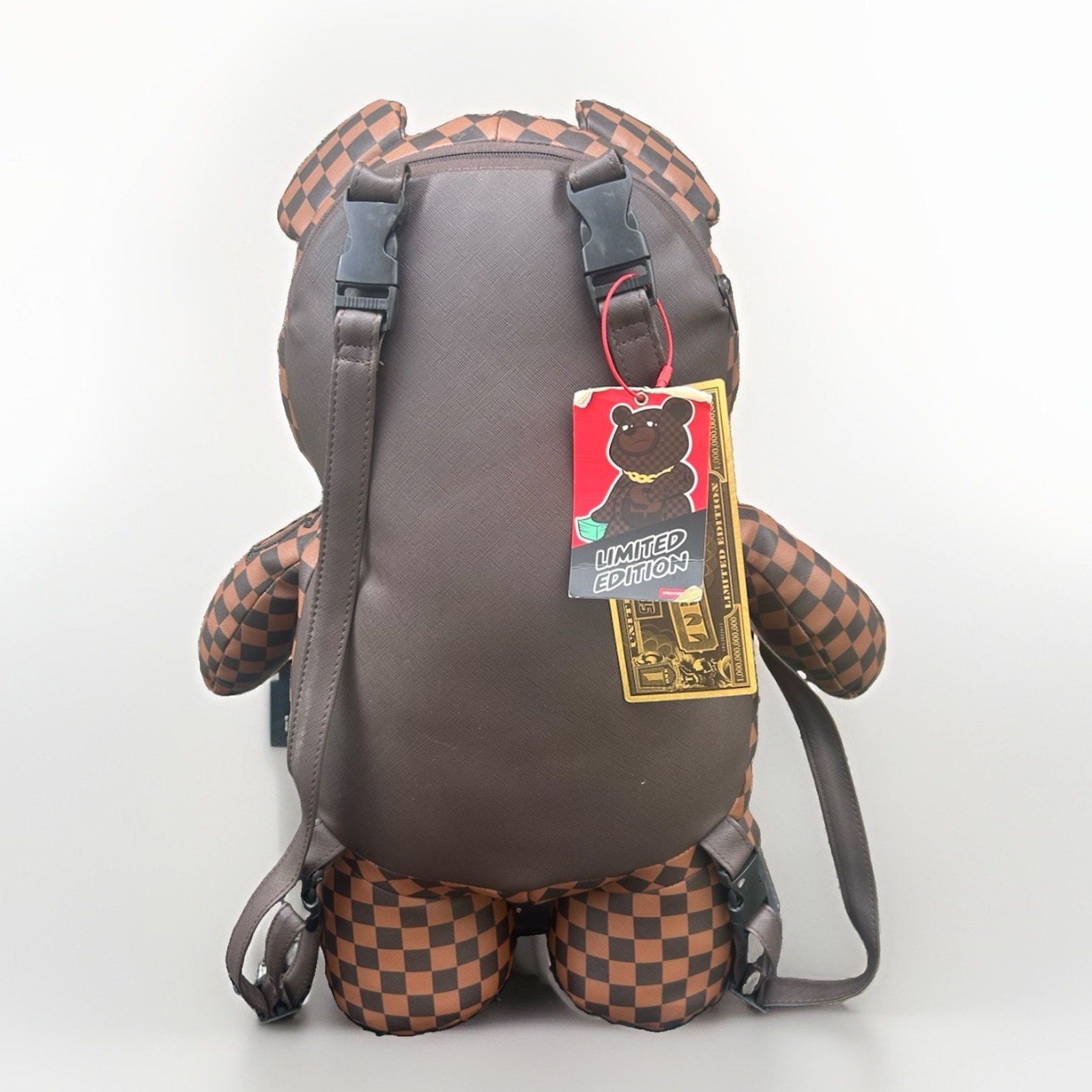 Sprayground Money Bear Backpack Limited Edition Rare Discontinued Nwt Checkered — image 2 of 7